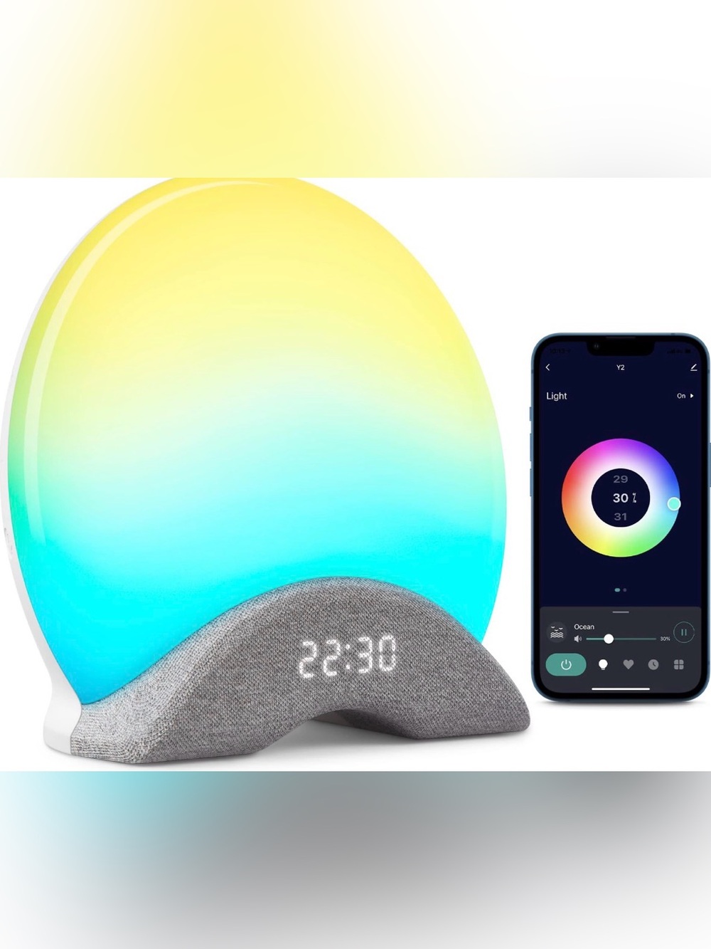 NEW LaView Y2 White Noise Machine Wake Up Light Alarm Clock LV-WNY2-W